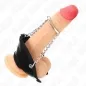 Preview: Penis ring 4cm chain 7cm metal with leather straps – Kink