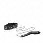 Preview: Pvc Leder Halskette Mit Leine 105cm Strass Niete – Kink