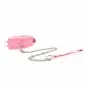 Preview: Halsband Mit Leine 65cm Mit Einschränkungen Rosa – Kink