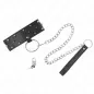 Preview: Necklace with leash 65cm with silver studs Model 5 – Kink