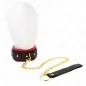 Preview: Black and red choker with gold chain and handle on a white background.