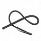 Preview: Black braided whip in the shape of a bow on a white background.