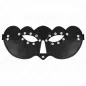 Preview: Black eye mask with silver studs, curved shape, two eye openings, on a white background.