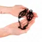 Preview: Japanische Kleeblatt-Nippelklammern Mit Kette Schwarz 30cm – Kink