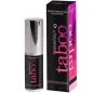 Preview: Schwarze Flasche und Verpackung von "Taboo Pheromone" für Frauen, 15 ml, mit pinkem Schriftzug.