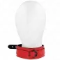 Preview: Red collar with black clasp and D-ring on a white background.