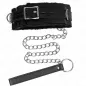 Preview: Halsband Mit Leine 65cm Mit Einschränkungen Schwarz – Kink