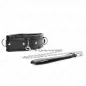 Preview: Black collar with metal chain and handle on a white background.