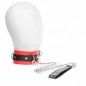 Preview: Red and black collar with chain and handle on a white background.
