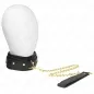 Preview: Black choker with gold chain and handle on a white background.
