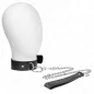 Preview: White mannequin with a black collar and chain attached to a leather handle.