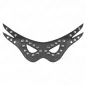 Preview: Black eye mask with studs, curved design, on a white background.
