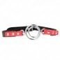 Preview: Black and red collar with a silver ring in the middle, on a white background.