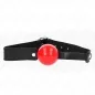 Preview: Black leather strap with a red ball in the middle, on a white background.