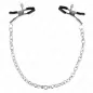 Preview: Metal clamps with black rubber and chain, on a white background.