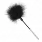 Preview: Black feather duster with glittering handle on a white background.
