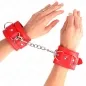 Preview: 3 D-Ring Handgelenkfesseln Verstellbar Rot – Kink