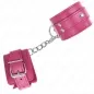 Preview: 3 D-Ring Wrist Cuffs, Adjustable, Pink – Kink