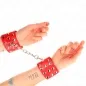 Preview: Handgelenkfesseln Mit Druckverschluss Voller Nieten Rot – Kink