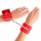 Preview: Wrist cuffs with lock closure, red – Kink