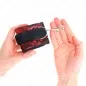 Preview: Kurze Handgelenksfesseln Aus Samtspitze Rot / Schwarz – Kink