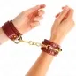 Preview: Joanna Angel Handgelenkmanschetten Rot Mit Goldkette – Kink