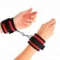 Preview: Nylon Bind Hand Cuffs with Velcro Fastener, Red-Black – Kink