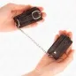 Preview: Kleine Handgelenksfesseln Schwarz Mit Rotem Futter – Kink
