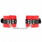 Preview: Red and black handcuffs with chain, on a white background.