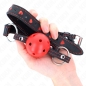 Preview: KINK - HOHLHARTER ROTER BALLKNEBEL MODELL 2 65 x 2,5 CM
