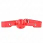 Preview: Red toggle with adjustable strap and holes, on a white background.