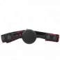 Preview: Black ball gag with red, adjustable strap and snap fasteners.