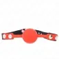 Preview: Red ball gag with black strap and silver studs on a white background.