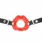 Preview: Lip 8cm Gag with Red Faux Leather Strap – Kink