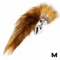 Preview: Anal plug size M 8 x 3.5cm with 40cm tail, brown – Kink