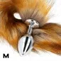 Preview: Anal plug size M 8 x 3.5cm with 40cm tail, brown – Kink