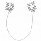 Preview: Silver nipple clamps with chain connection and decorative screws.