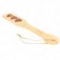 Preview: Wooden paddle with three engraved hearts and a loop on the handle.