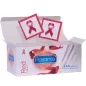 Preview: Open box of Pasante condoms, two packs with red ribbon motif visible.