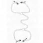 Preview: Silver chain with four black clasps connected by rings, on a white background.