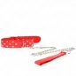 Preview: Red collar with studs and chain, connected to a red handle.