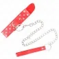 Preview: Ring Studded Band Necklace with Belt 65cm Red – Kink