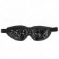Preview: Black eye mask with geometric pattern and elastic band.
