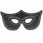 Preview: Black eye mask decorated with silver studs, on a white background.