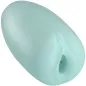 Preview: A turquoise, oval object with an opening at one end.
