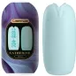 Preview: Blue, textured sex toy with packaging, purple background, inscription "Pretty Love Catherine Olga".