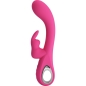 Preview: PRETTY LOVE - NOVAK RABBIT VIBRATOR 12 VIBRATIONEN ROSA hochkant links
