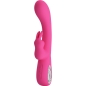 Preview: PRETTY LOVE - NOVAK RABBIT VIBRATOR 12 VIBRATIONEN ROSA hochkant seitlich