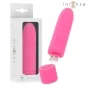 Preview: Rosa USB-Vibrator mit abnehmbarem Deckel und Verpackung, Marke "intense".