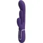 Preview: Lila Vibrator mit zwei Armen und strukturierten Oberflächen, silberne Akzente und Bedienelemente am Griff.